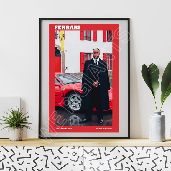 LEWIS HAMILTON FERRARI DEBUT 11x17 Art Print - Picture 1 of 2